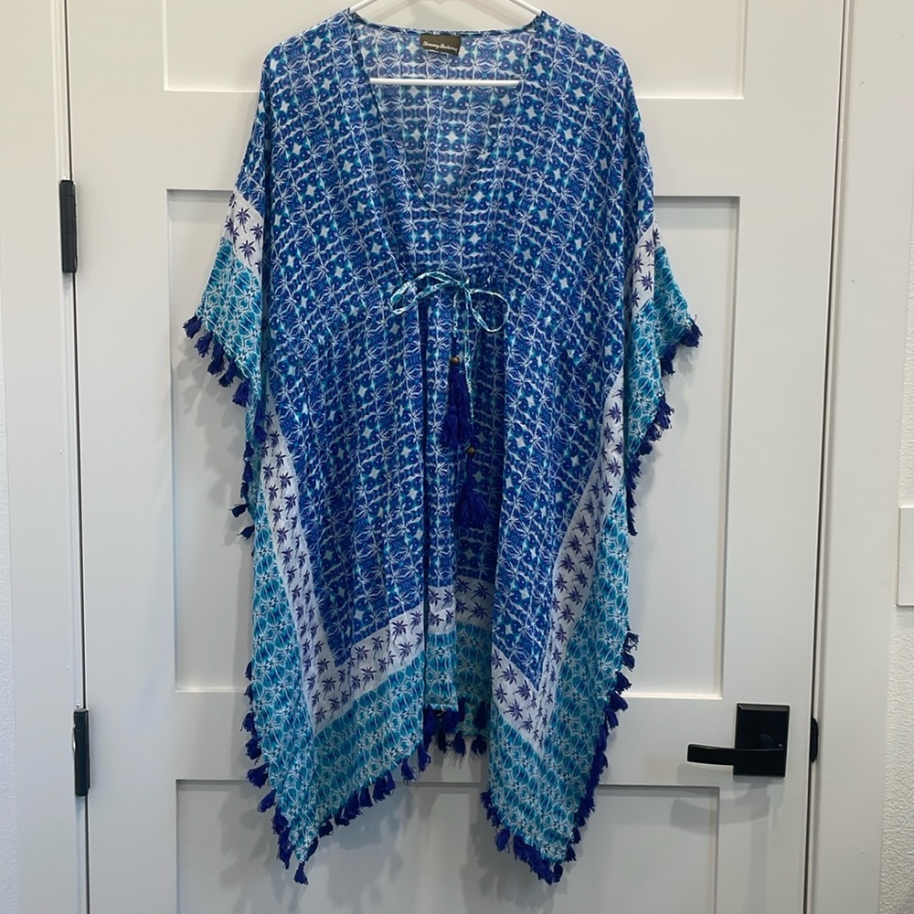 Tommy Bahama Swim Cover Up Blue Batik Pattern Women’s Size S/M